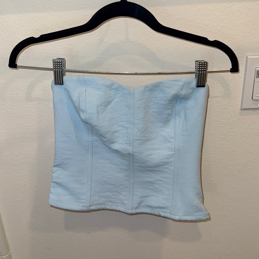 Abercrombie & Fitch Light Blue Strapless Top